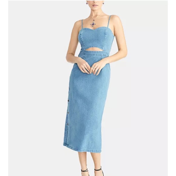rachel roy denim dress RACHEL Rachel Roy | Dresses | Rachel Rachel Roy Cutout Denim Midi Dress